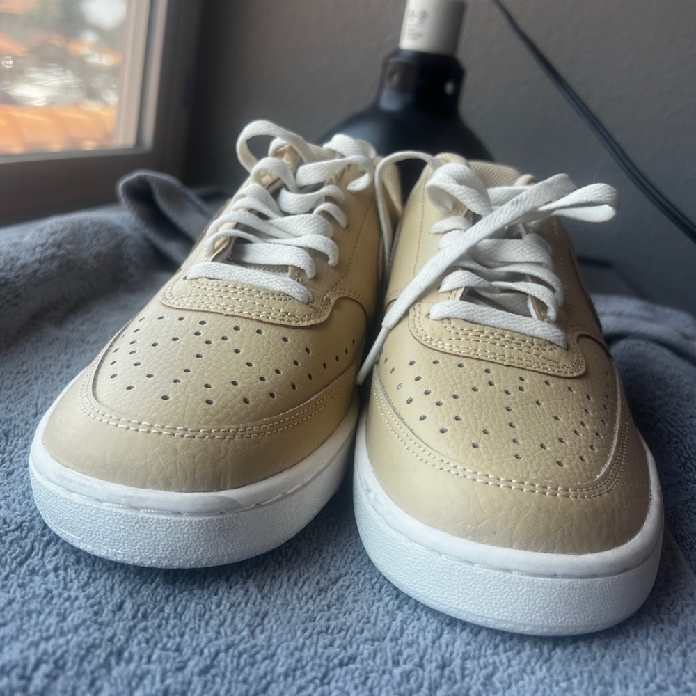 Beige and White Nike Air Force 1